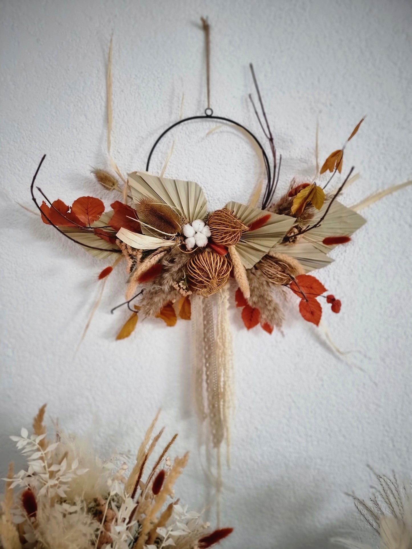 Terrakotta Trockenblumen-Kranz