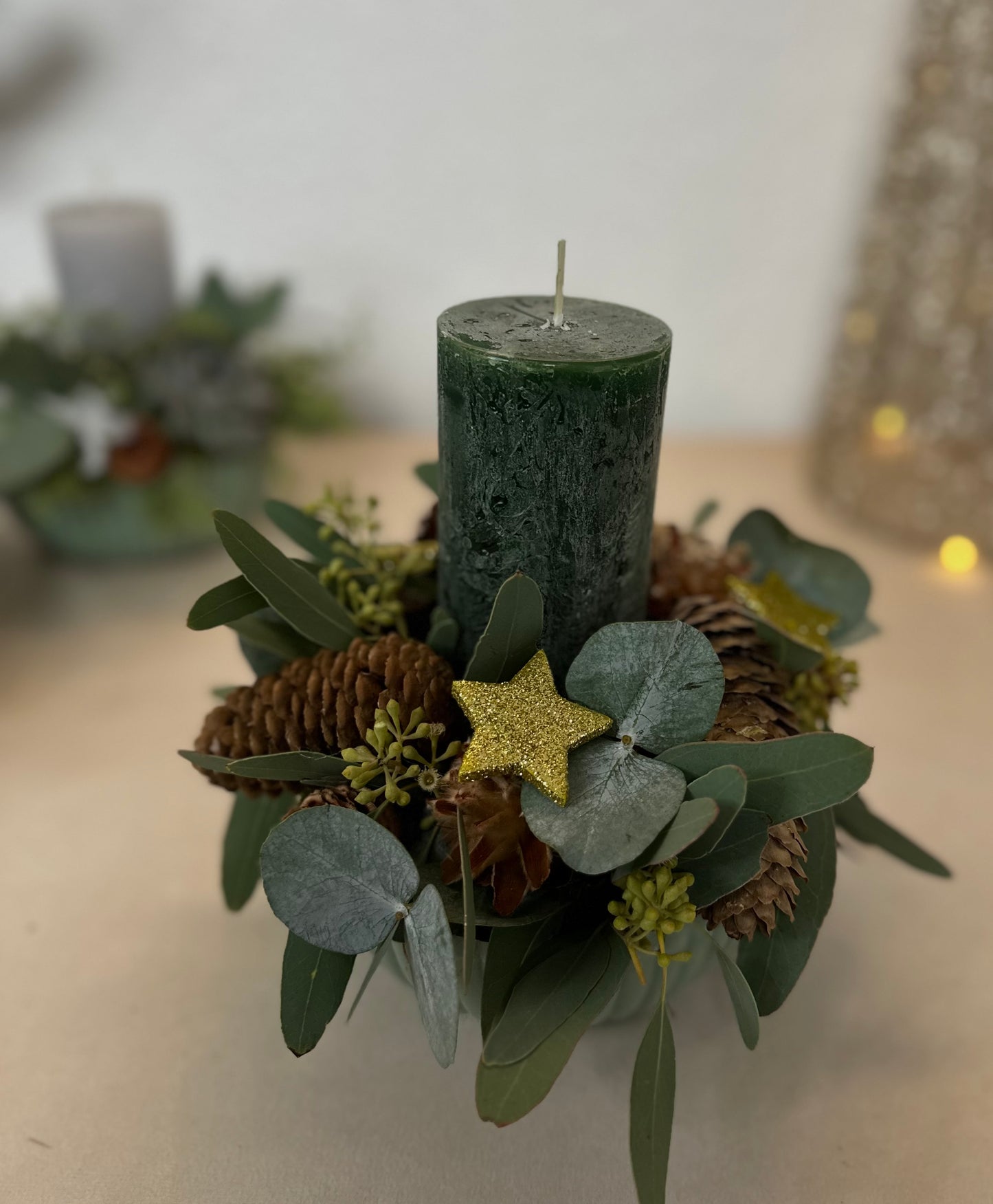 Adventsgesteck Waldgrün