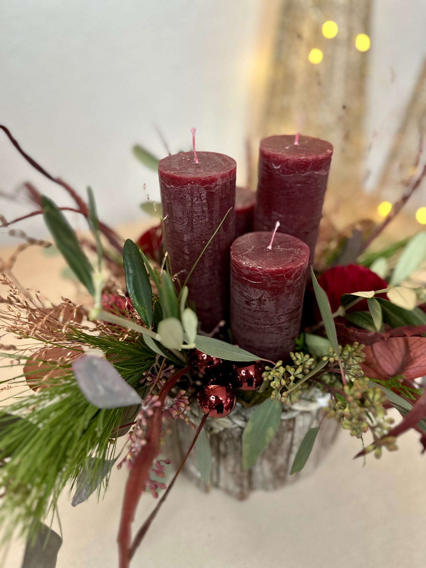 Adventskranz Rustic Red