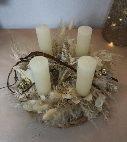 Adventskranz Natürlicher Goldglanz
