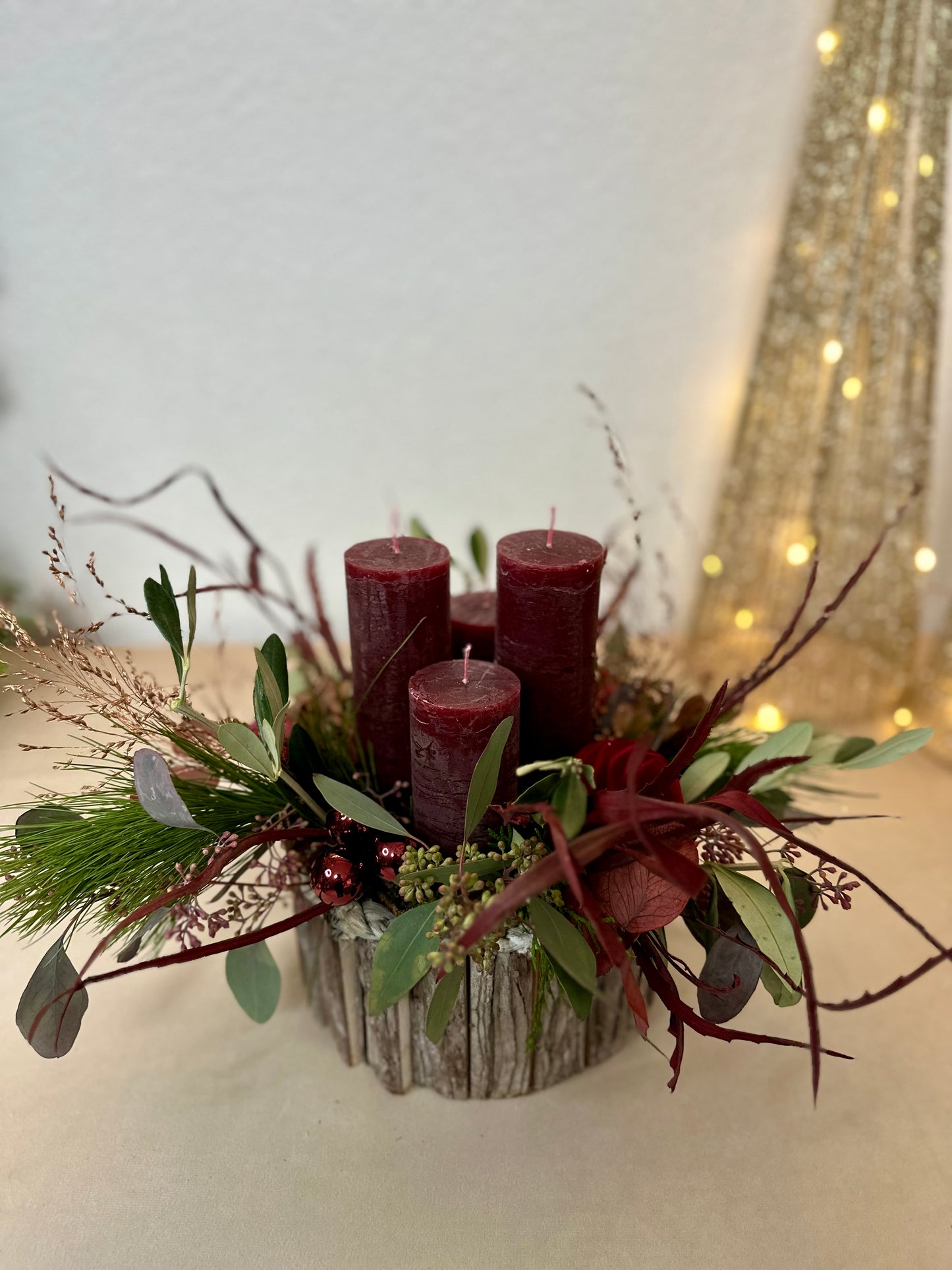 Adventskranz Rustic Red