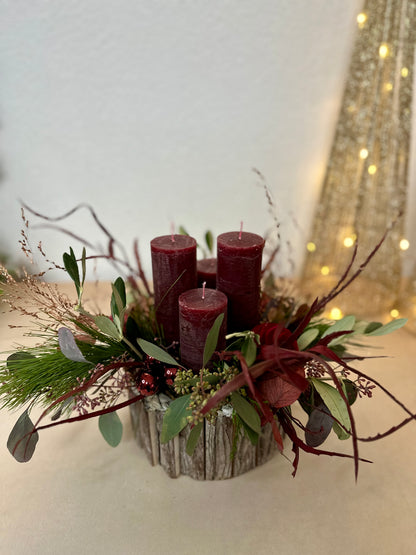 Adventskranz Rustic Red