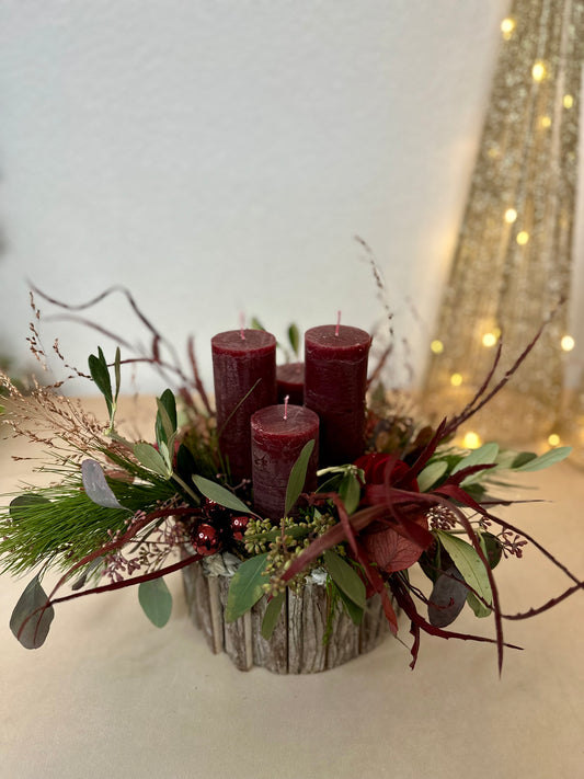 Adventskranz Rustic Red