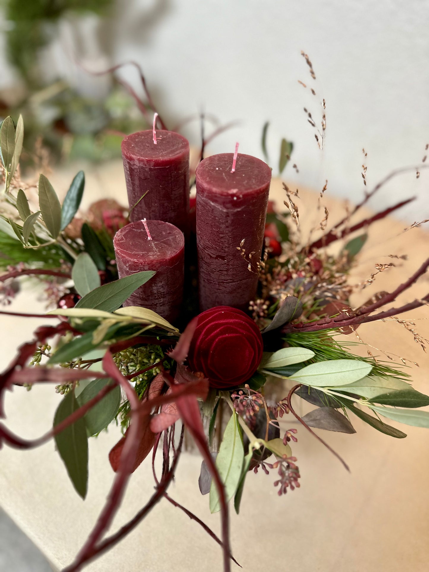 Adventskranz Rustic Red
