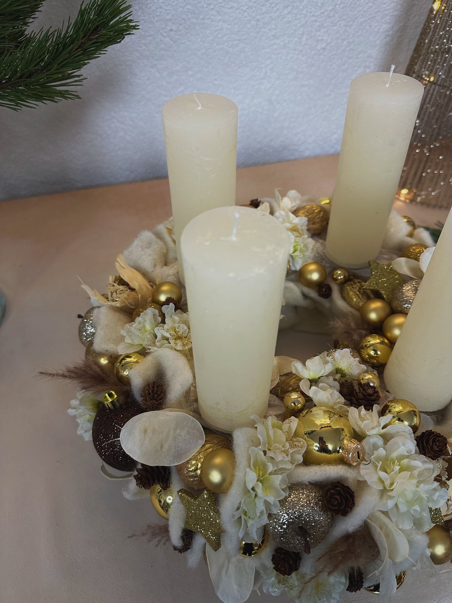 Adventskranz Goldene Eleganz